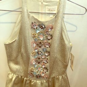 Shoshanna Midnight Shimmery gold beaded dress! Junior prom / Prom Dress!